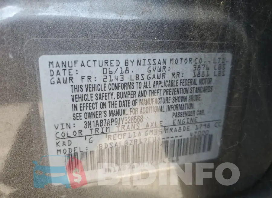 3N1AB7AP9JY326568 Photo# 12