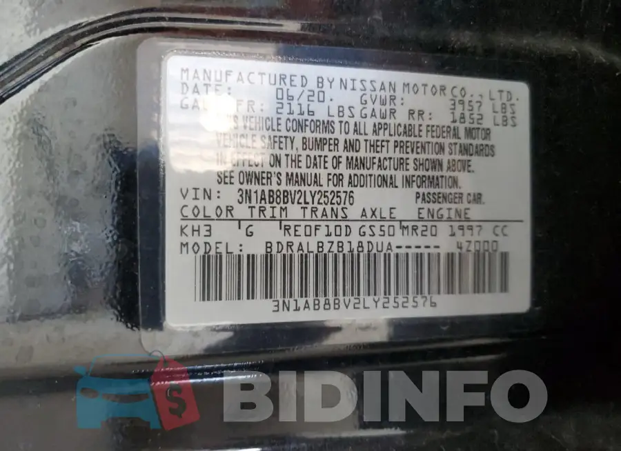 3N1AB8BV2LY252576 Photo# 13