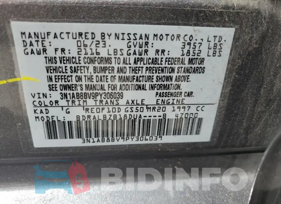 3N1AB8BV9PY306039 Photo# 12