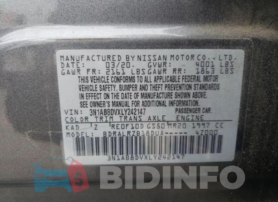 3N1AB8DVXLY242147 Photo# 12