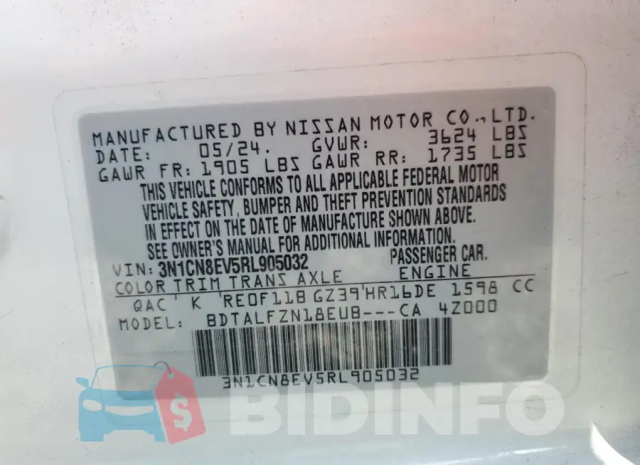 3N1CN8EV5RL905032 Photo# 13