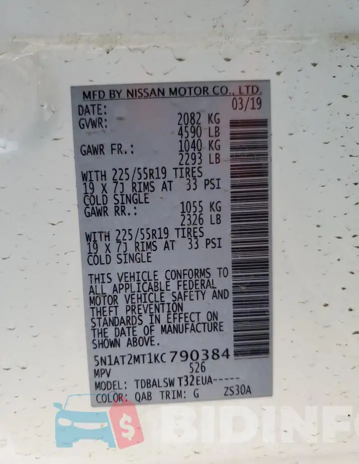 5N1AT2MT1KC790384 Photo# 12