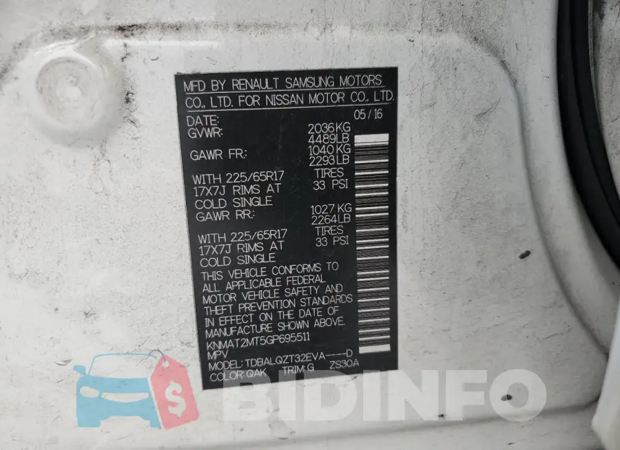 KNMAT2MT5GP695511 Photo# 13