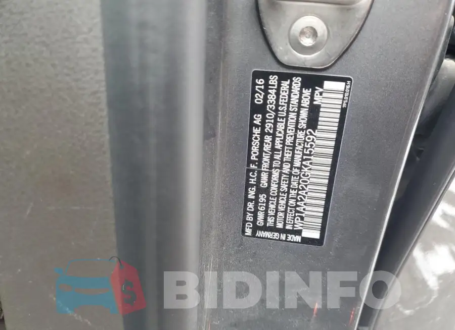 WP1AA2A20GKA15592 Photo# 13