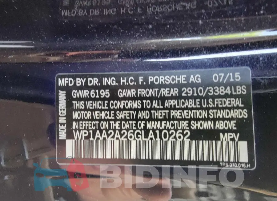 WP1AA2A26GLA10262 Photo# 10