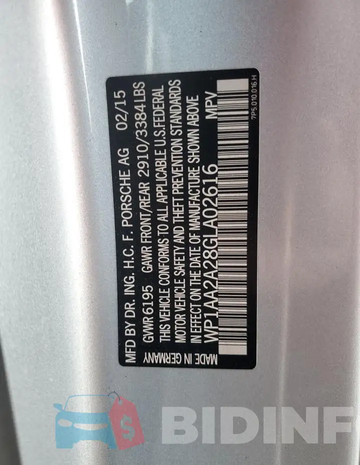 WP1AA2A28GLA02616 Photo# 13