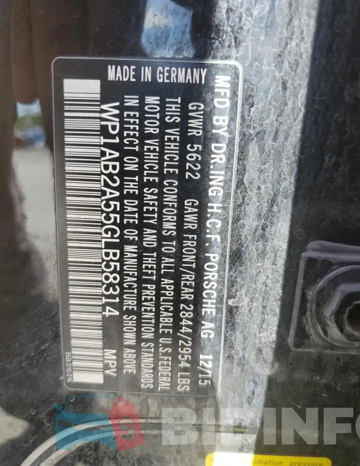 WP1AB2A55GLB58314 Photo# 14