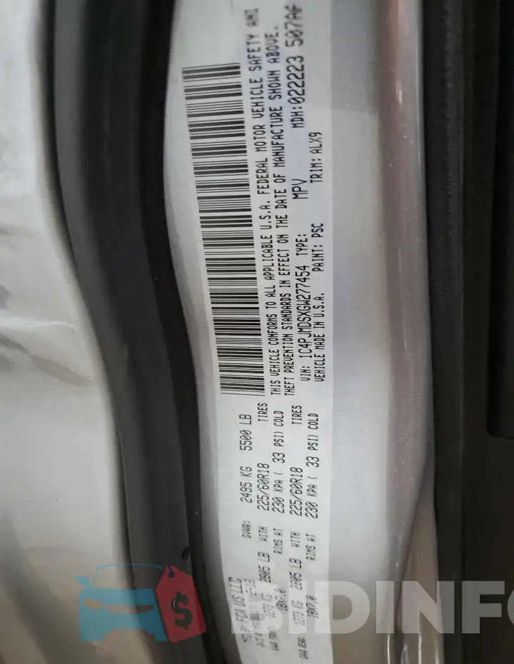 1C4PJMDSXGW277454 Photo# 14