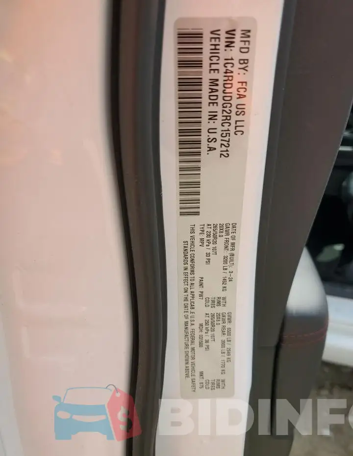 1C4RDJDG2RC157212 Photo# 13