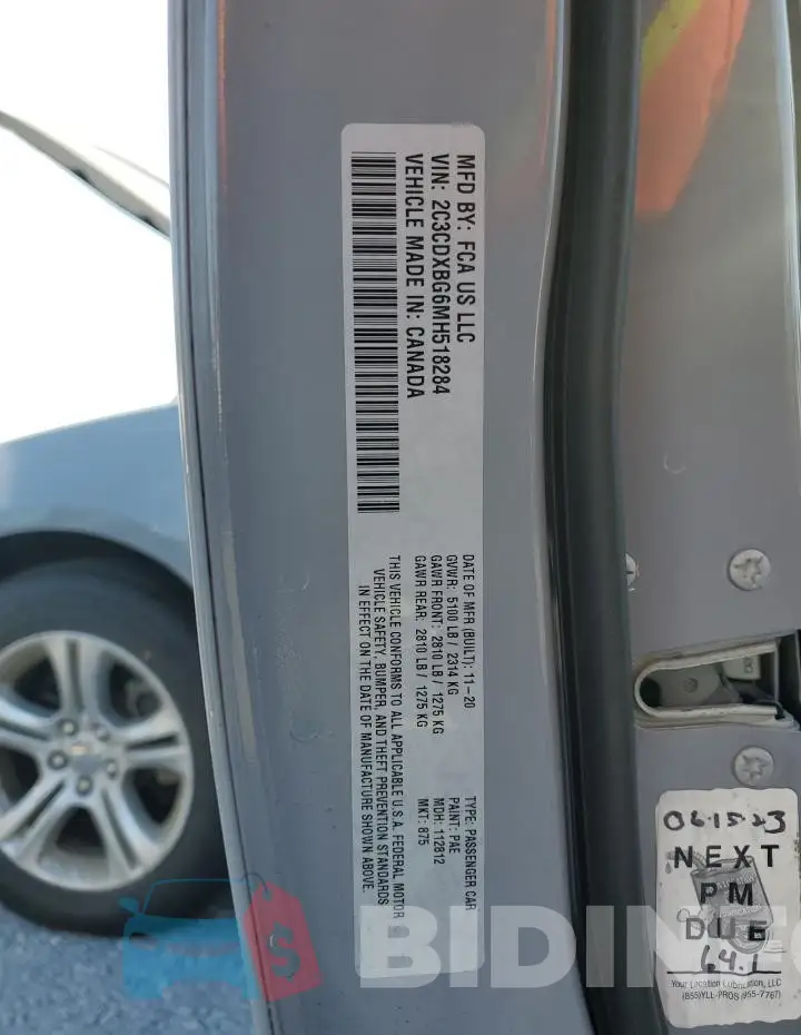 2C3CDXBG6MH518284 Photo# 13