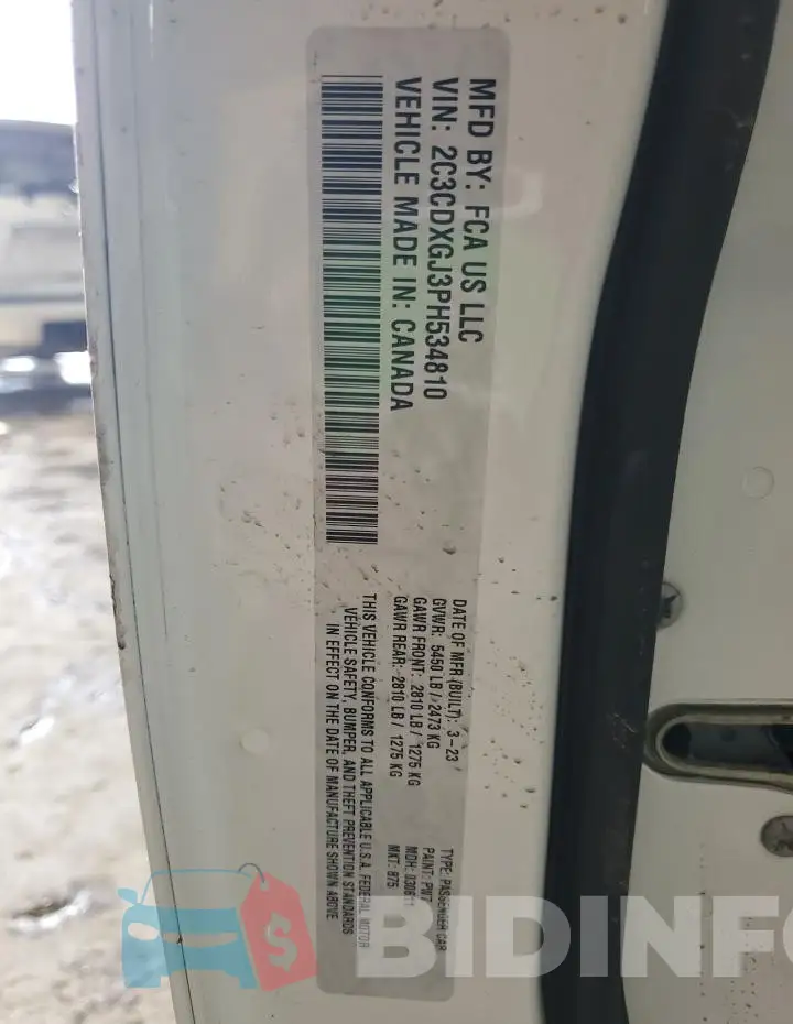 2C3CDXGJ3PH534810 Photo# 13