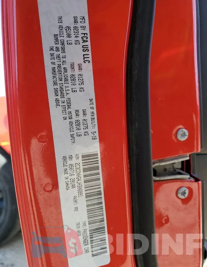 2C3CDXHG4JH306891 Photo# 12