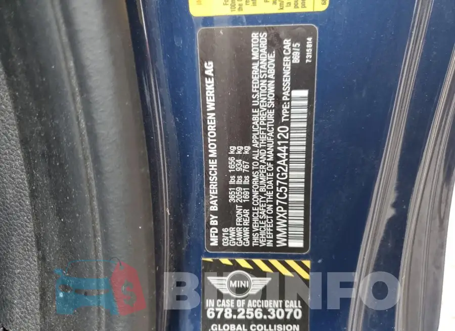 WMWXP7C57G2A44120 Photo# 13