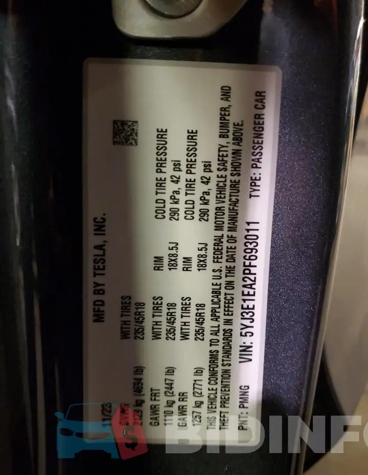 5YJ3E1EA2PF693011 Photo# 13