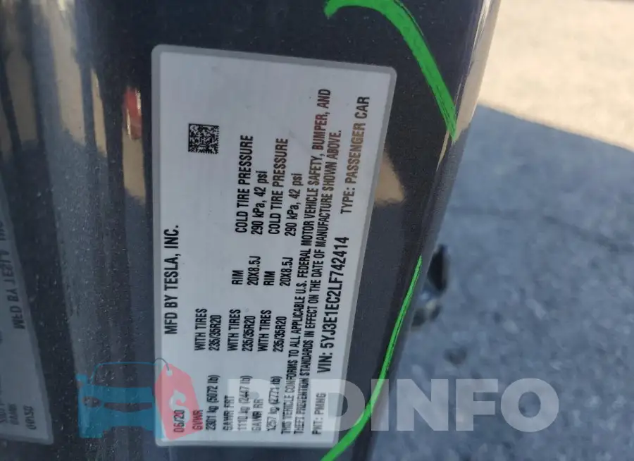 5YJ3E1EC2LF742414 Photo# 13