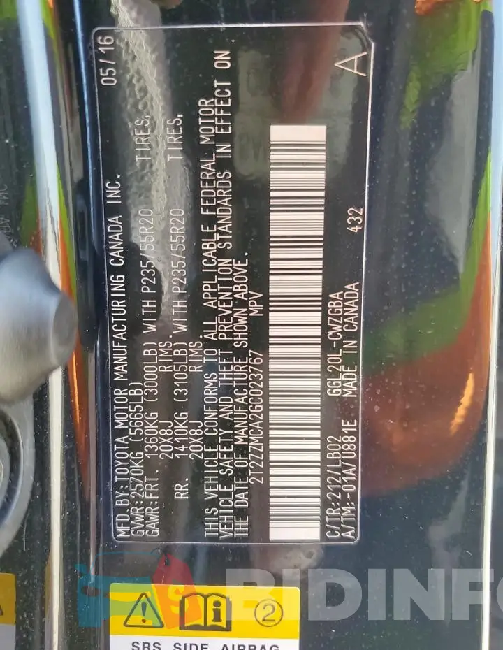 2T2ZZMCA2GC023767 Photo# 14