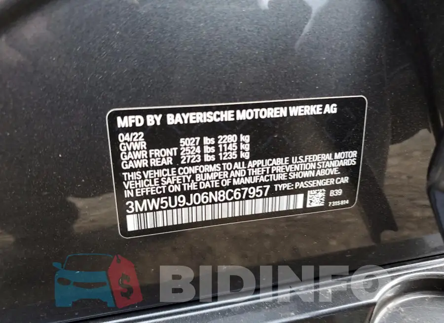 3MW5U9J06N8C67957 Photo# 12