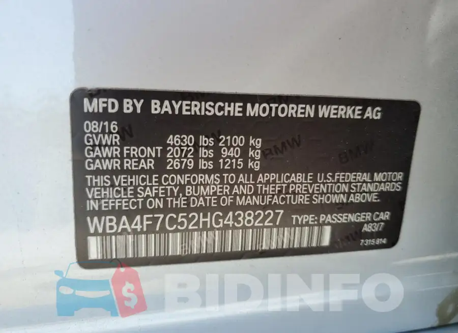 WBA4F7C52HG438227 Photo# 12