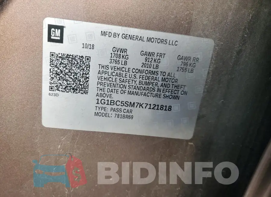 1G1BC5SM7K7121818 Photo# 12