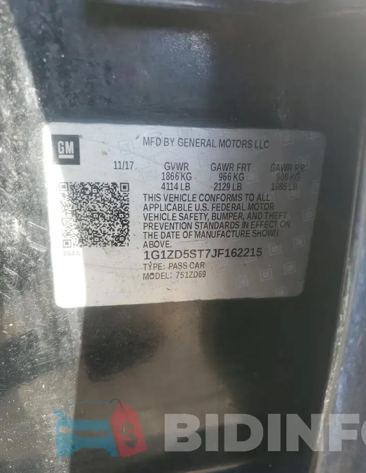 1G1ZD5ST7JF162215 Photo# 12