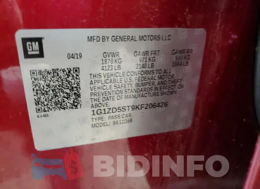 1G1ZD5ST9KF206426 Photo# 12