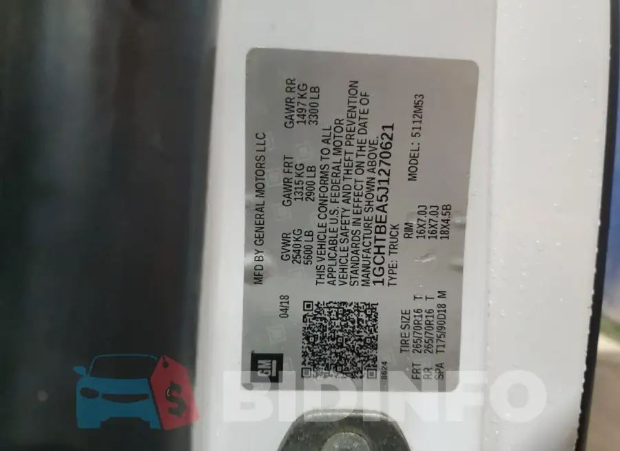 1GCHTBEA5J1270621 Photo# 12