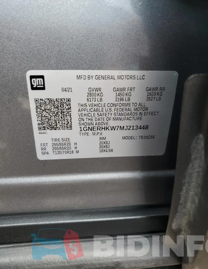 1GNERHKW7MJ213448 Photo# 13