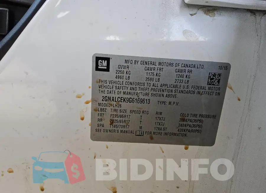 2GNALCEK9G6169613 Photo# 13