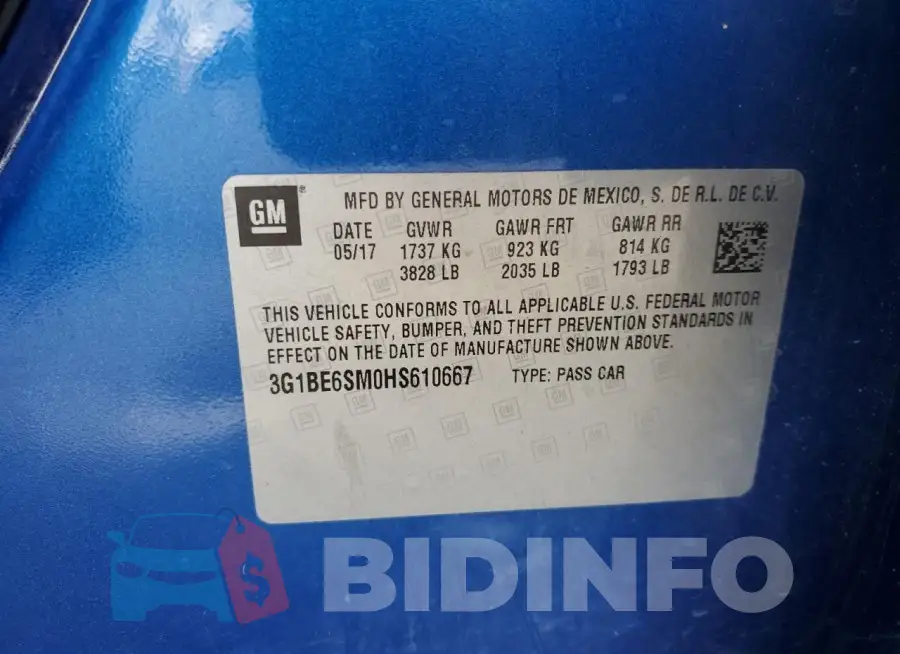 3G1BE6SM0HS610667 Photo# 12