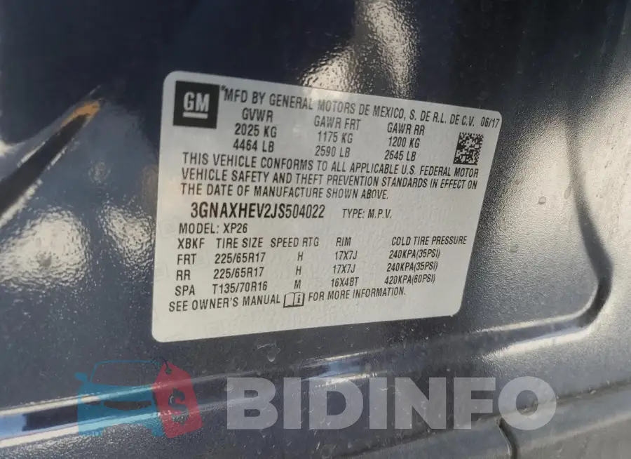 3GNAXHEV2JS504022 Photo# 14