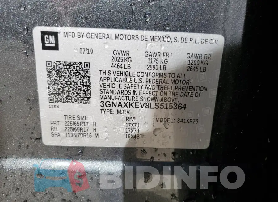 3GNAXKEV8LS515364 Photo# 13