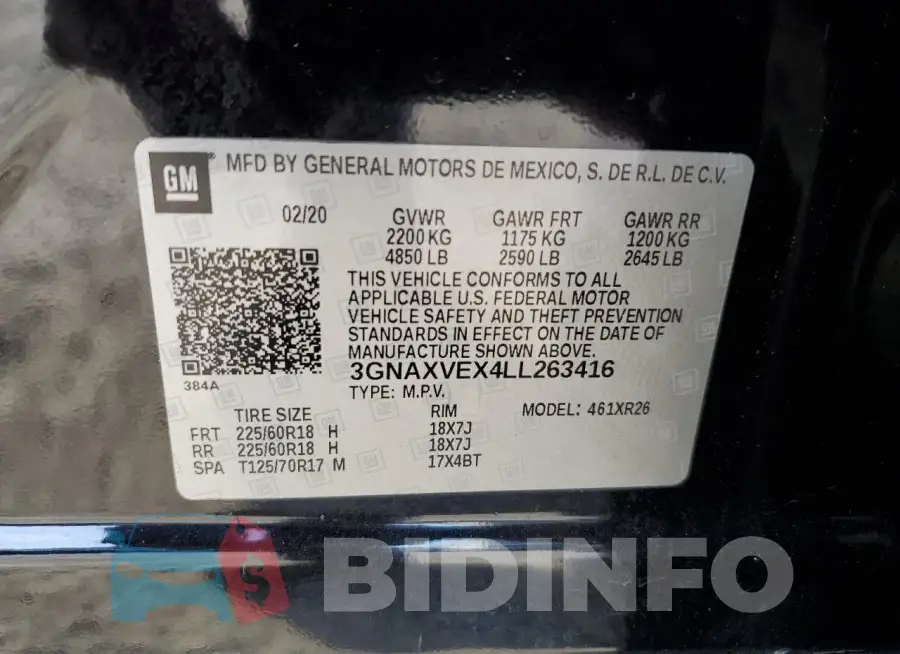 3GNAXVEX4LL263416 Photo# 13