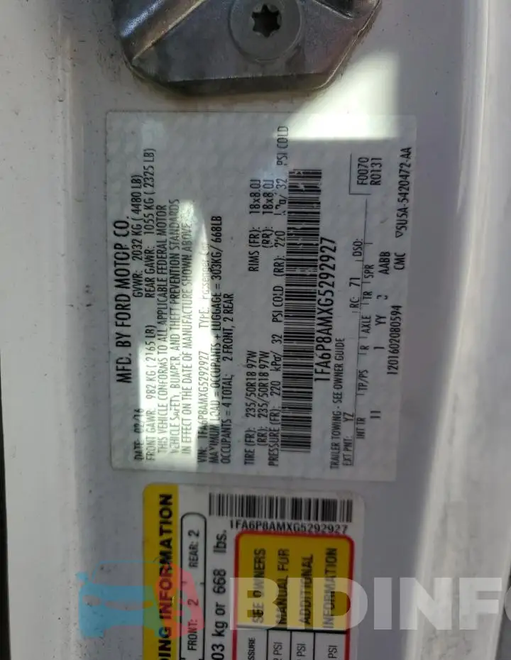 1FA6P8AMXG5292927 Photo# 12
