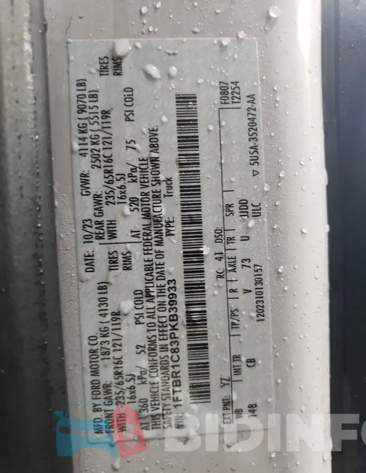 1FTBR1C83PKB39933 Photo# 13