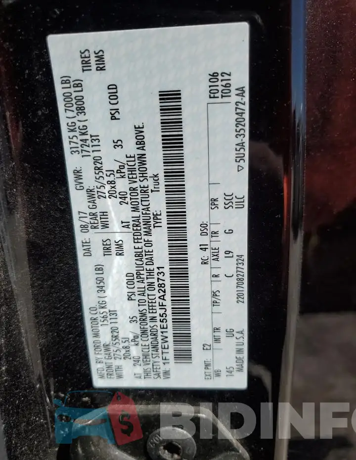 1FTEW1E55JFA28731 Photo# 13