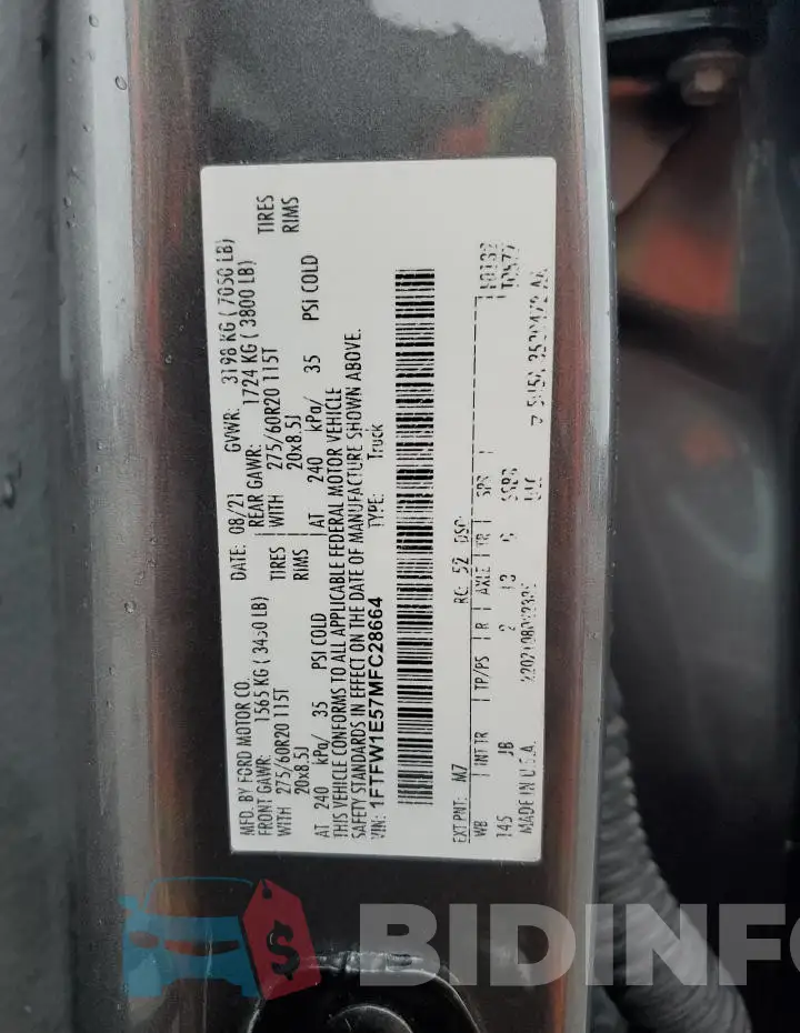 1FTFW1E57MFC28664 Photo# 12