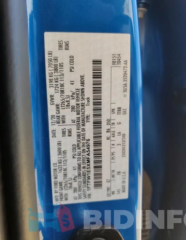 1FTFW1E5XMFA54976 Photo# 12