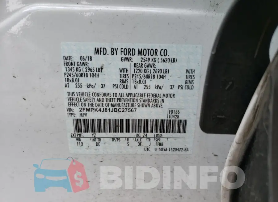 2FMPK4J81JBC27567 Photo# 13