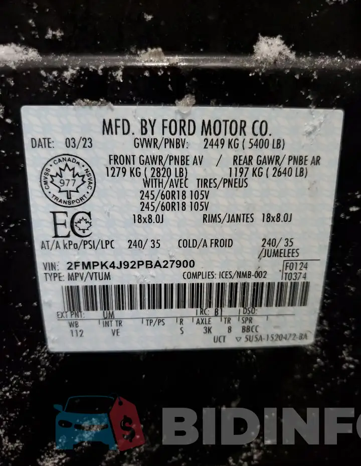 2FMPK4J92PBA27900 Photo# 14