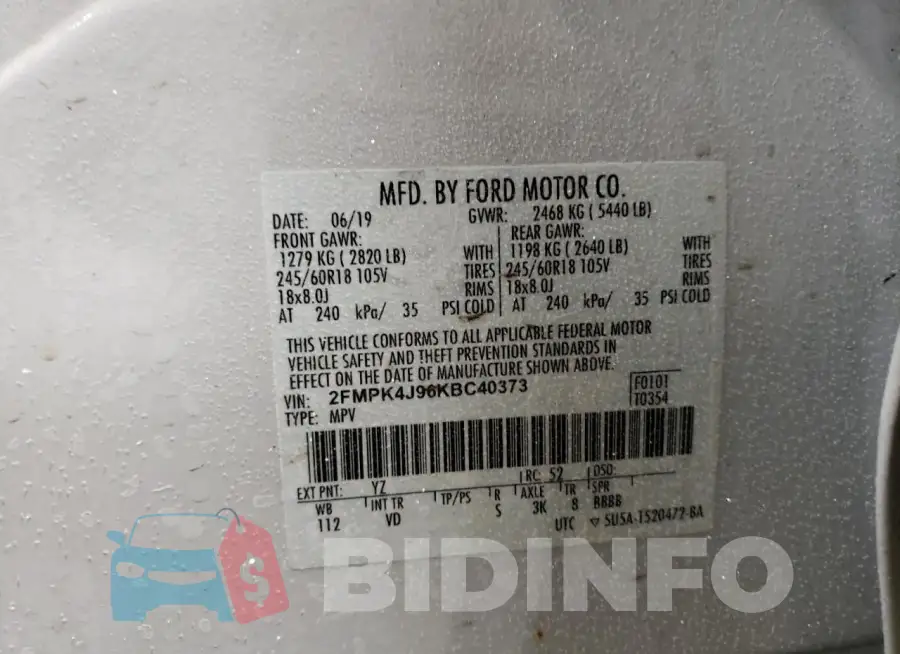 2FMPK4J96KBC40373 Photo# 13
