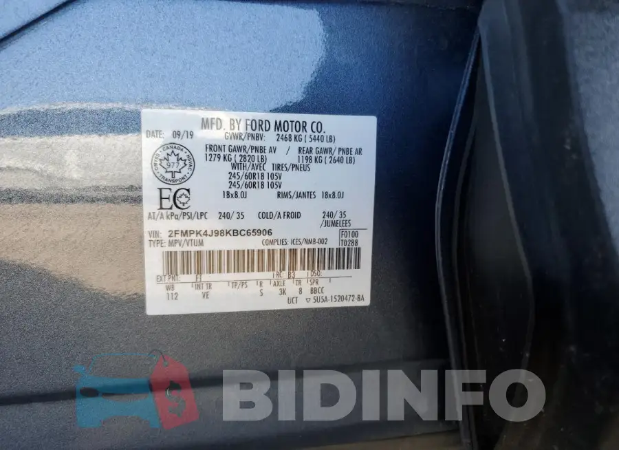 2FMPK4J98KBC65906 Photo# 12