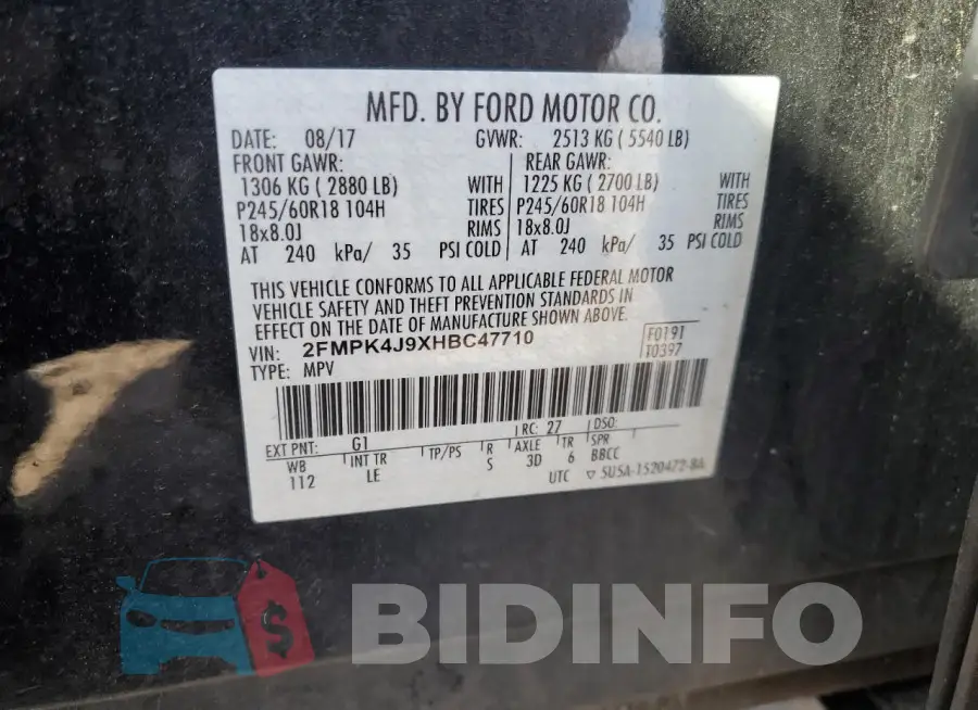 2FMPK4J9XHBC47710 Photo# 13