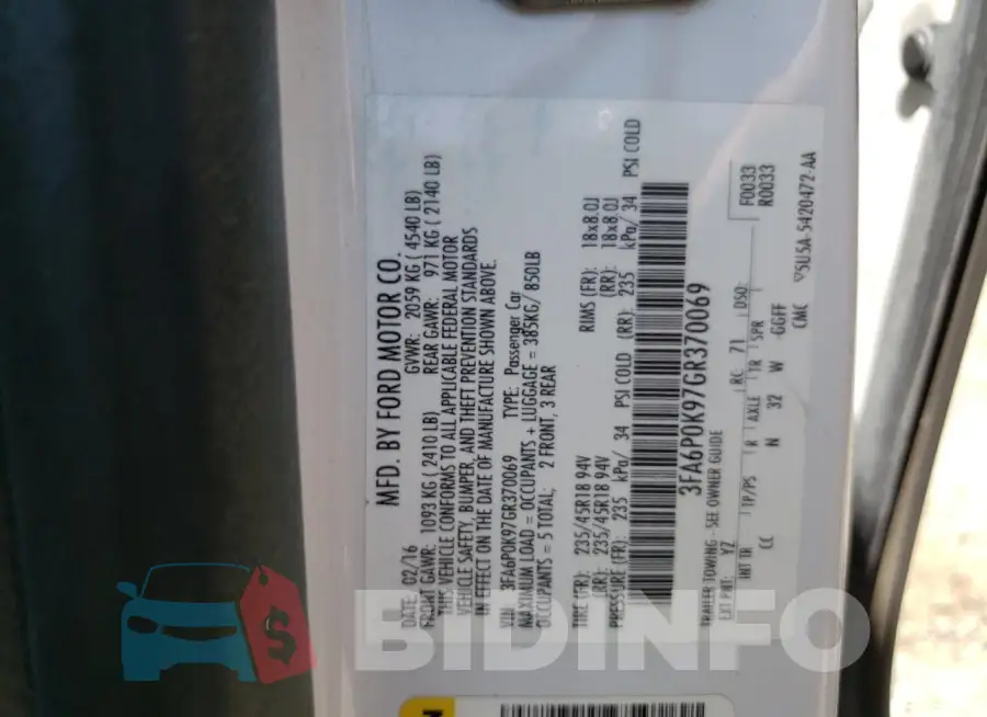 3FA6P0K97GR370069 Photo# 12