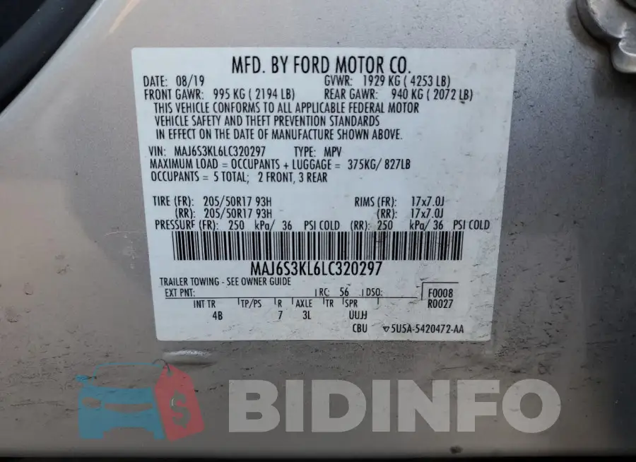 MAJ6S3KL6LC320297 Photo# 13