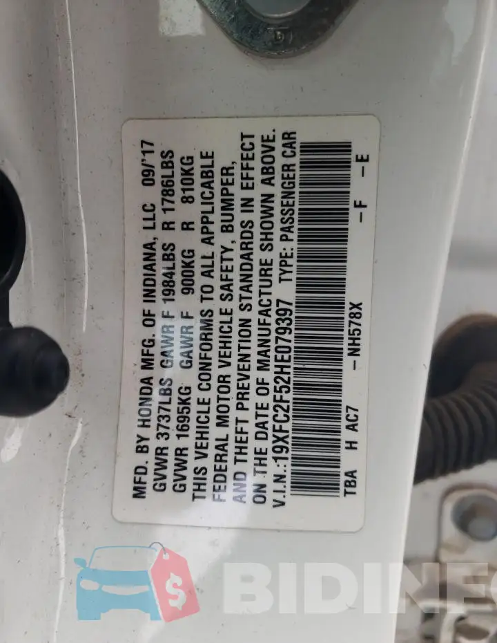 19XFC2F52HE079397 Photo# 12