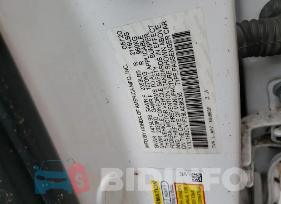 1HGCV1F36LA086355 Photo# 12
