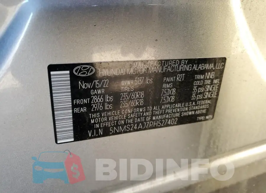 5NMS24AJ7PH527402 Photo# 12
