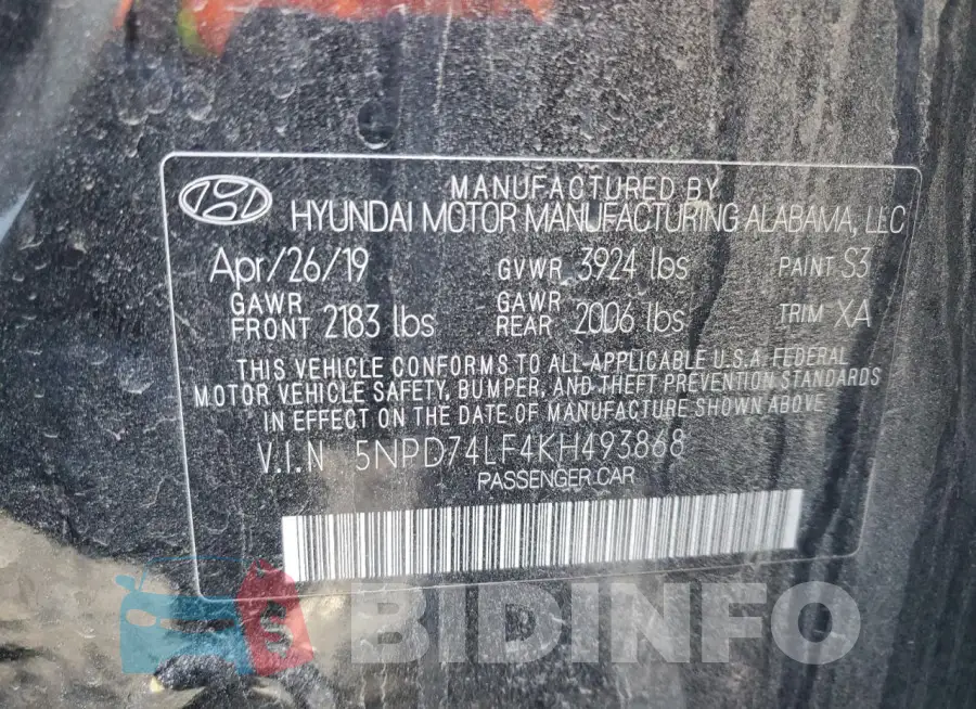 5NPD74LF4KH493868 Photo# 12