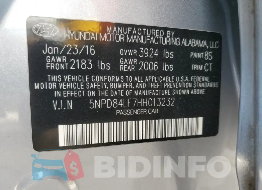 5NPD84LF7HH013232 Photo# 12