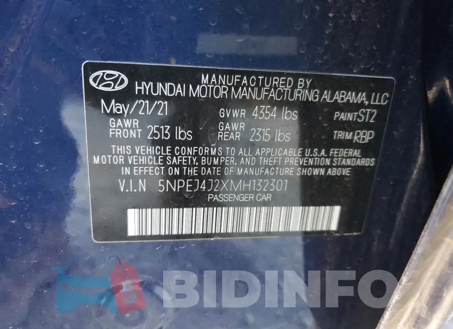 5NPEJ4J2XMH132301 Photo# 13